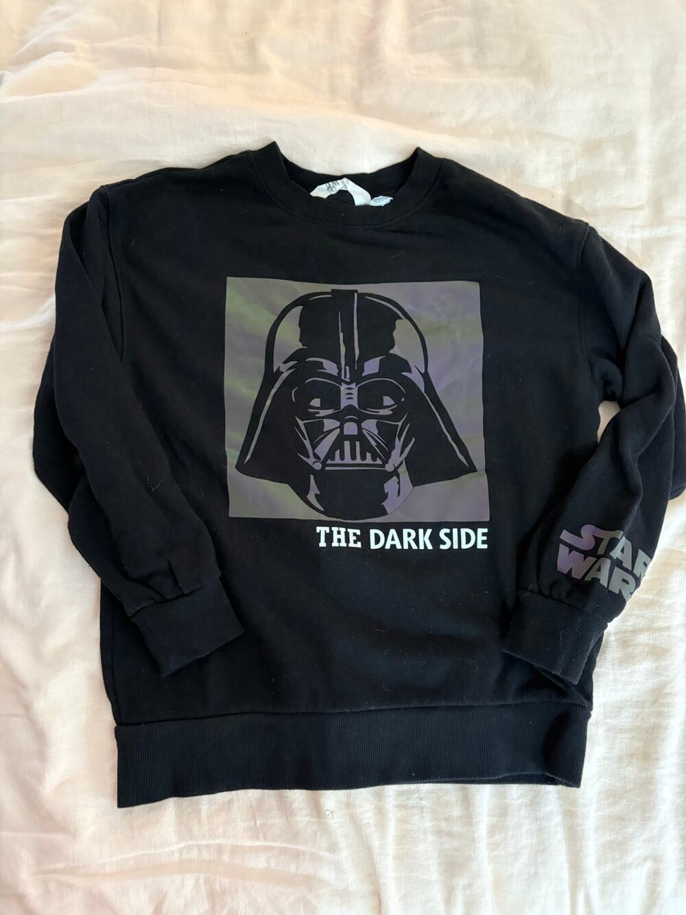 H&M Star Wars Darth Vader Black Sweatshirt "The Dark Side" Boys Size 8/10